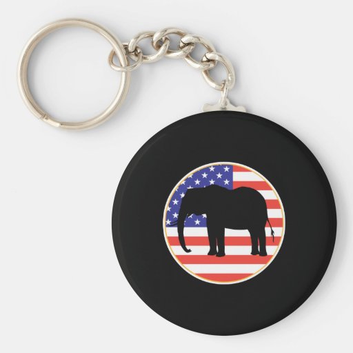 diseño republicano del elefante del símbolo llaveros personalizados