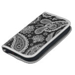 Diseño retro adornado negro y blanco de Paisley Planificador