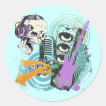 DISEÑO RETRO DE LA MÚSICA PEGATINAS  