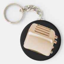 Diseño retro de la tostadora del vintage - naranja llaveros personalizados