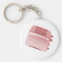 Diseño retro de la tostadora del vintage - rojo llaveros personalizados