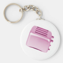 Diseño retro de la tostadora del vintage - rosa llaveros personalizados