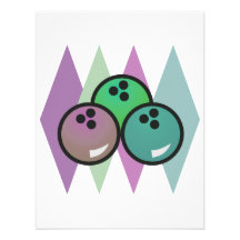diseño retro de las bolas de bolos invitacion personal 