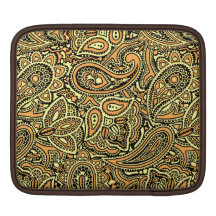 Diseño retro del oro y de Brown Paisley Fundas Para iPads