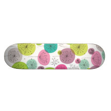 Diseño retro lindo del estampado de plores del búh patin personalizado