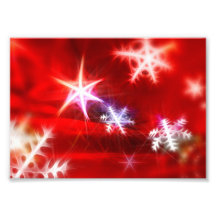 Diseño rojo abstracto del navidad del copo de niev impresiones fotográficas