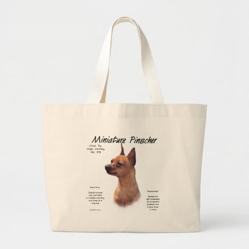 Diseño (rojo) de la historia del Pinscher miniatur Bolsas