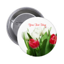 Diseño rojo y blanco magnífico del tulipán pin
