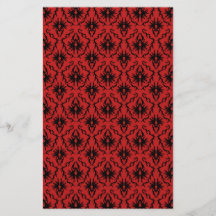 Diseño rojo y negro del damasco tarjetas informativas