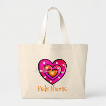 Diseño rosado artsy del corazón de la enfermera pe bolsa