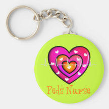 Diseño rosado artsy del corazón de la enfermera pe llavero personalizado