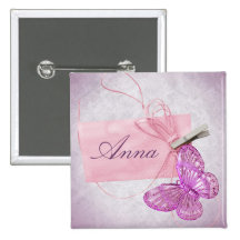 Diseño rosado bonito adaptable de la mariposa pin