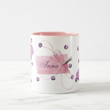 Diseño rosado bonito adaptable de la mariposa tazas de café