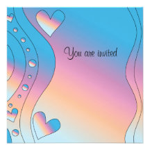 Diseño rosado con los corazones invitaciones personalizada
