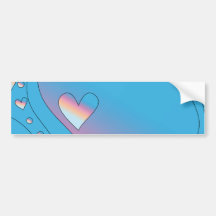Diseño rosado con los corazones pegatina de parachoque