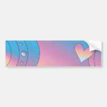 Diseño rosado con los corazones etiqueta de parachoque