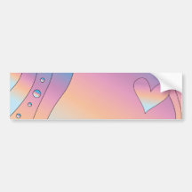 Diseño rosado con los corazones pegatina de parachoque