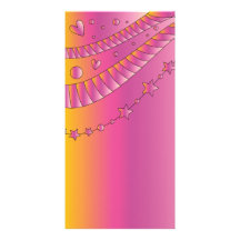 Diseño rosado con los corazones y las estrellas tarjeta personal con foto