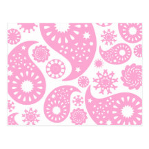 Diseño rosado de Paisley Postales