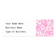Diseño rosado de Paisley Plantilla De Tarjeta De Visita