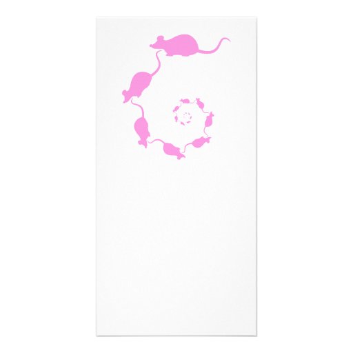 Diseño rosado lindo del ratón. Espiral de ratones Tarjeta Personal Con Foto