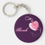 Diseño rosado *Pretty adaptable del amor de Heart* Llavero Personalizado