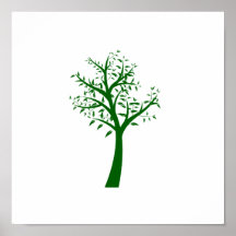 Diseño simple eco.png del árbol verde poster