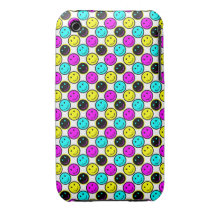 diseño sonriente de la cara del cmyk lindo iPhone 3 cárcasas