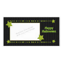 Diseño trasero y verde de Halloween Tarjetas Con Fotos Personalizadas
