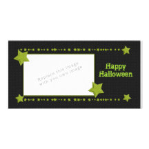 Diseño trasero y verde de Halloween Tarjetas Personales Con Fotos