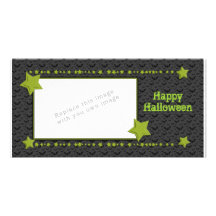 Diseño trasero y verde de Halloween Tarjeta Personal Con Foto