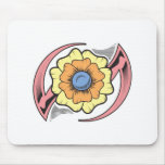 Diseño tribal del tatuaje de la flor tapete de ratón