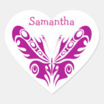 Diseño tribal del tatuaje de la mariposa calcomanía corazón personalizadas