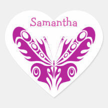 Diseño tribal del tatuaje de la mariposa calcomanía corazón personalizadas