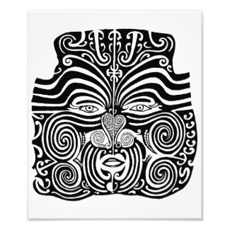 Diseño tribal maorí antiguo del tatuaje de Moko Fotografía
