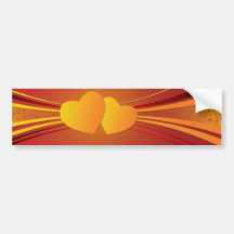diseño unido de los corazones etiqueta de parachoque