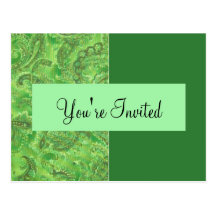 Diseño verde 1 de Paisley Tarjeta Postal