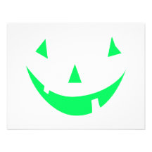 Diseño verde de Halloween de la cara de la calabaz Invitacion Personalizada