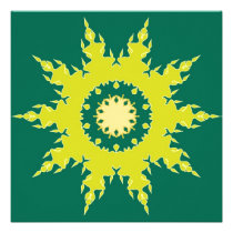 Diseño verde de la mandala invitaciones