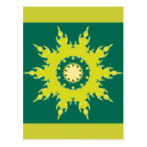 Diseño verde de la mandala tarjetas postales