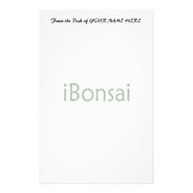 diseño verde de los bonsais del texto del iBonsai Papelería Personalizada