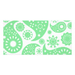 Diseño verde en colores pastel del modelo de Paisl Tarjetas Fotográficas