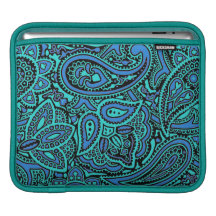 Diseño verde oscuro de Paisley Funda Para iPads