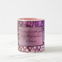 Diseños de encargo púrpuras chispeantes elegantes  tazas