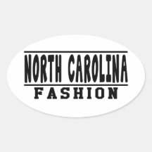 Diseños de la moda de Carolina del Norte Calcomania Óval