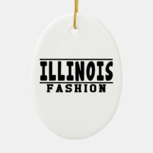 Diseños de la moda de Illinois Ornamento Para Arbol De Navidad