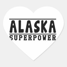 Diseños de la superpotencia de Alaska Calcomania De Corazon Personalizadas