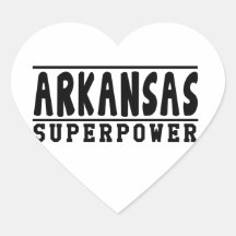 Diseños de la superpotencia de Arkansas Pegatina Corazón Personalizadas