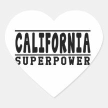 Diseños de la superpotencia de California Pegatina Corazón Personalizadas