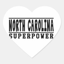 Diseños de la superpotencia de Carolina del Norte Colcomanias Corazon